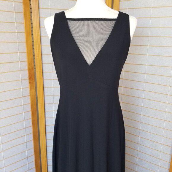 Isaac Mizrahi Black Evening Gown Maxi Dress Formal Mesh Detail Stretch Size 10 - Picture 2 of 12